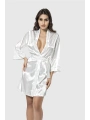 Morliva Ekru Kısa Saten Sabahlık