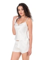 Morliva  Ekru Saten Babydoll Şort Takımı