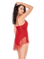 Morliva Kırmızı Jakarlı Bodysuit Gecelik