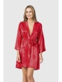 Morliva  Kırmızı Kısa Saten Sabahlık