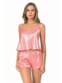 Morliva Mercan Saten Babydoll Şort Takımı