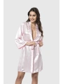 Morliva Pembe Kısa Saten Sabahlık