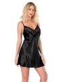 Morliva  Siyah Kısa Saten Gecelik