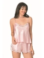 Morliva  Somon Saten Babydoll Şort Takımı