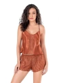 Morliva Tarçın Saten Babydoll Şort Takımı