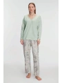 Morliva  Uzun Kol V Yaka Pijama Takımı