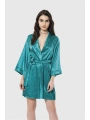 Morliva  Zümrüt Kısa Saten Sabahlık