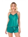 Morliva  Zümrüt Saten Babydoll Şort Takımı 9102