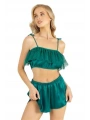 Morliva Zümrüt Saten Şort Takımı 9206