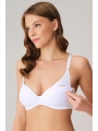 Balensiz Lohusa Önden Açılan Yumuşak Süngerli Beyaz Emzirme Sütyeni