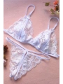 Beyaz Dantelli Fantazi Sütyen ve G-String Takımı TM2090