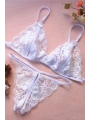 Beyaz Dantelli Fantazi Sütyen ve G-String Takımı TM2090
