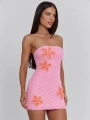 BRIA STRAPLEZ TRİKO ELBİSE PEMBE