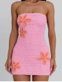 BRIA STRAPLEZ TRİKO ELBİSE PEMBE