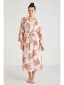 Catherines %100  Viskon Çiçek Desen 2li Sabahlık Gecelik Takımı