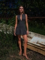 ELEANOR POLİVİSKON ELBİSE GRİ
