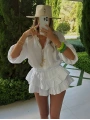 MORLİVA HARLOW YIKAMALI MUSLİN KUMAŞ ŞORTLU ELBİSE BEYAZ