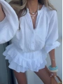 MORLİVA HARLOW YIKAMALI MUSLİN KUMAŞ ŞORTLU ELBİSE BEYAZ