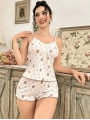 Kadın Ayıcık Desenli Şortlu Pijama Takım 5179