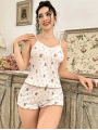 Kadın Ayıcık Desenli Şortlu Pijama Takım 5179