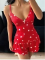 Kadın Kalp Desenli Şortlu Pijama Takım 5178