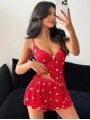 Kadın Kalp Desenli Şortlu Pijama Takım 5178