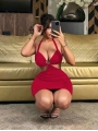 Kadın Kırmızı Halka Detaylı Fantezi Gece elbisesi 5116