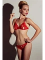 Kırmızı Dantelli Fantazi Sütyen ve G-String Takım TM2048