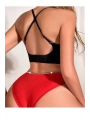 Kırmızı Simli Yanları Şeritli Şık Fantezi Külot