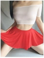 Likralı Mini Fantezi Etek