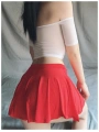 Likralı Mini Fantezi Etek