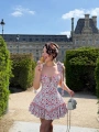 MARİSA CORSET BASKILI ELBİSE BEYAZ