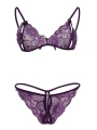 Mor Dantelli Sütyen Ve Gstring Takımı TM2087