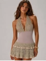 Morliva Anouk Ruffle Mini Elbise Bej