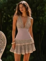 Morliva Anouk Ruffle Mini Elbise Bej