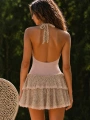 Morliva Anouk Ruffle Mini Elbise Bej