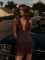Morliva Anouk Ruffle Mini Elbise Kahve