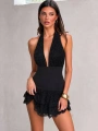 Morliva Anouk Ruffle Mini Elbise Siyah