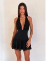 Morliva Anouk Ruffle Mini Elbise Siyah