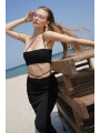 Morliva Askı Detay Straplez Dokulu Crop