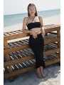 Morliva Askı Detay Straplez Dokulu Crop