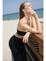 Morliva Askı Detay Straplez Dokulu Crop