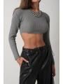 Morliva Basic Crop Triko Bluz
