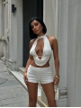 Morliva Boyundan bağlamalı Astarlı Şortlu takım
