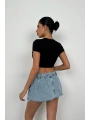 Morliva Büzgü Detay Crop Bluz