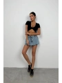Morliva Büzgü Detay Crop Bluz