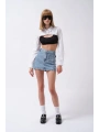 Morliva Cep Detay Denim Mini Etek