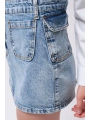 Morliva Cep Detay Denim Mini Etek