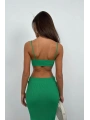 Morliva Crop Büstiyer Yırtmaçlı Etek Takım