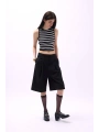 Morliva Halter Yaka Çizgili Crop